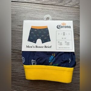 Corona Men's Boxer Brief - Navy‎ and Yellow size Medium